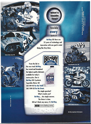 Bel-Ray EXS Motorcycle Engine Oil Magazine Print Ad, Bel-Ray EXS Oil Print Ad