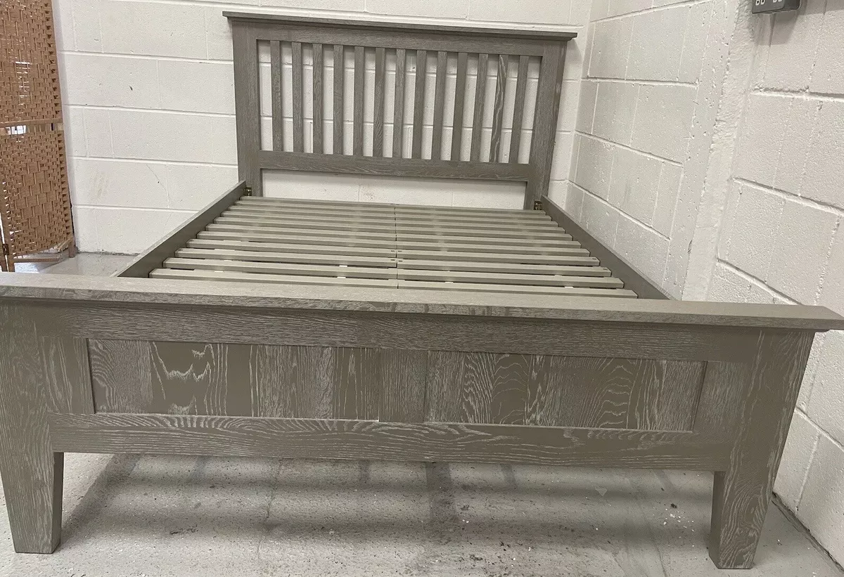 Oak Furnitureland Willow Solid Oak Double Bed Grey Wash RRP499.99