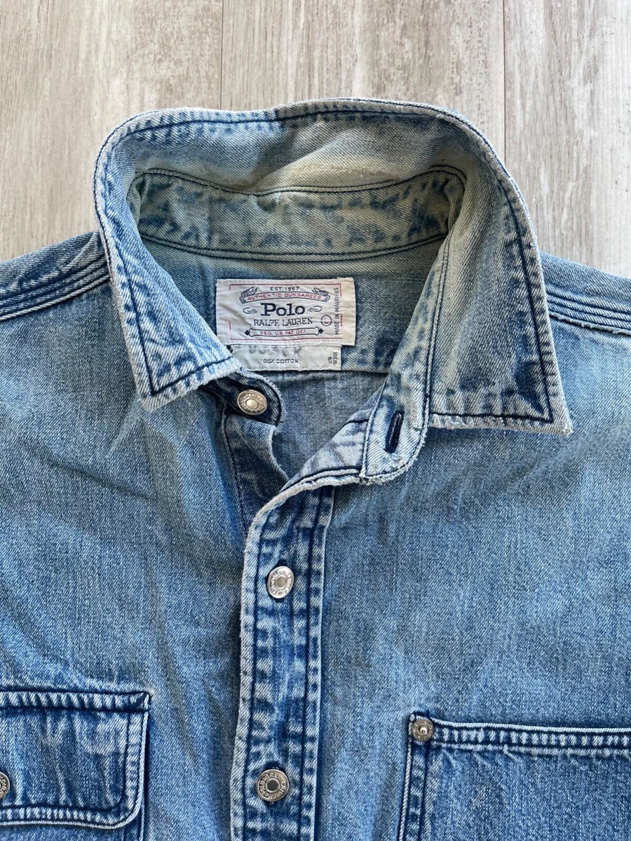 Vintage Early 80s/90s Polo Ralph Lauren Denim Shirt Size L | eBay
