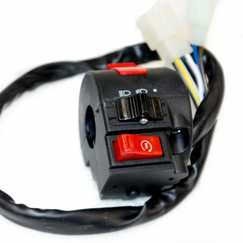 8-Wire Kill/Start/Light Switch Button Housing For 125cc Pit Quads, Dirt Bikes & ATVs