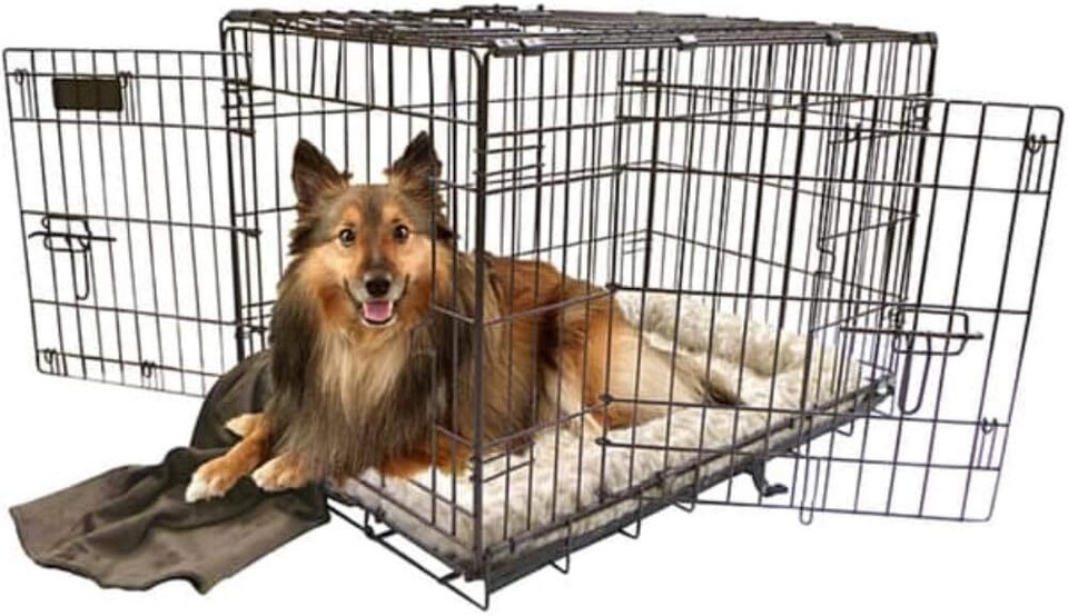 Two Door Great Crate Wire Dog Crate, 30 Inch, For Pets 3050 Lbs With 5