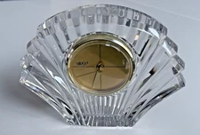 Vintage Mikasa Mantle Clock Crystal Cut Shell - Heavy - Made in Germany