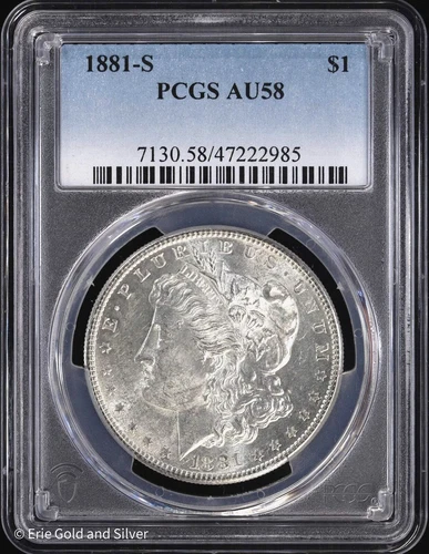 1881-S $1 Morgan Silver Dollar PCGS AU 58