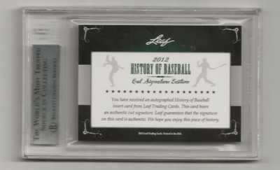 Hank Aaron cut signature autograph leaf
