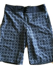 MOSSIMO SUPPLY CO Board Shorts Men 30 Black Gray Geometric NEW Hybrid Stretch