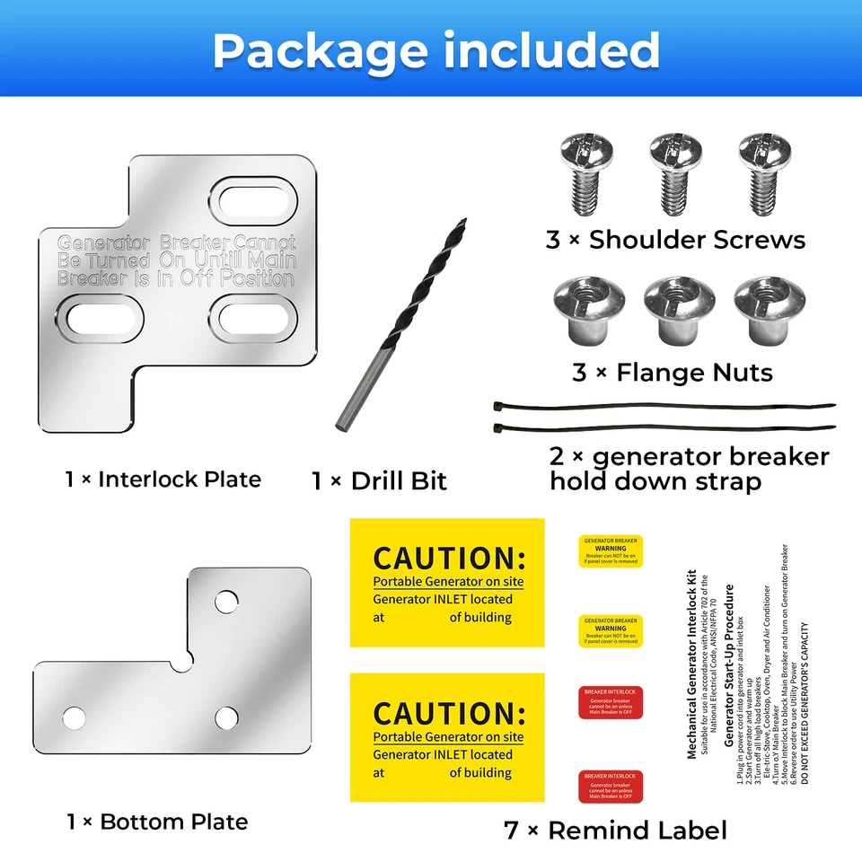 Generator Interlock Kit For Square D QO & Homeline 100 Amp Panel Aluminum - Image 3 of 4