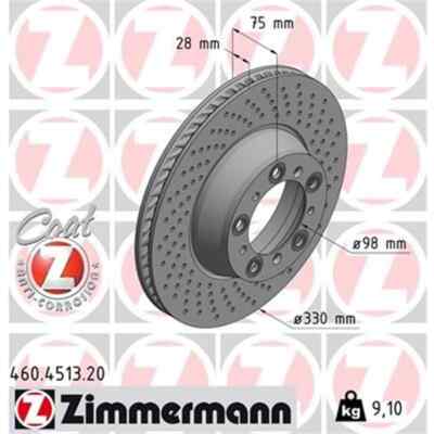 2x ZIMMERMANN Bremsscheibe 460.4513.20