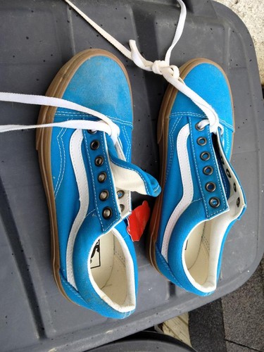 VANS OFF THE WALL OLD SKOOL SNEAKERS 751505 BLUE M 5.5 W 7 NWT *DAMAGED* - Picture 3 of 11