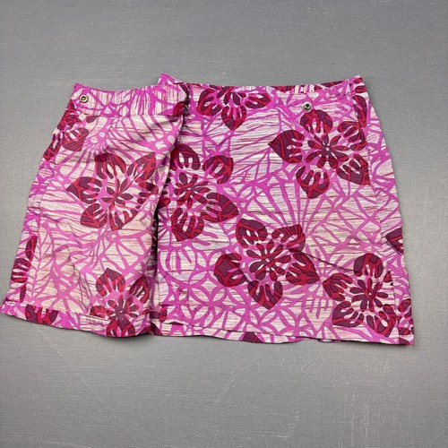 Columbia Skirt Youth Girls 6X Rap Nylon Pink Purple Floral Print Outdoor Summer - Picture 6 of 10