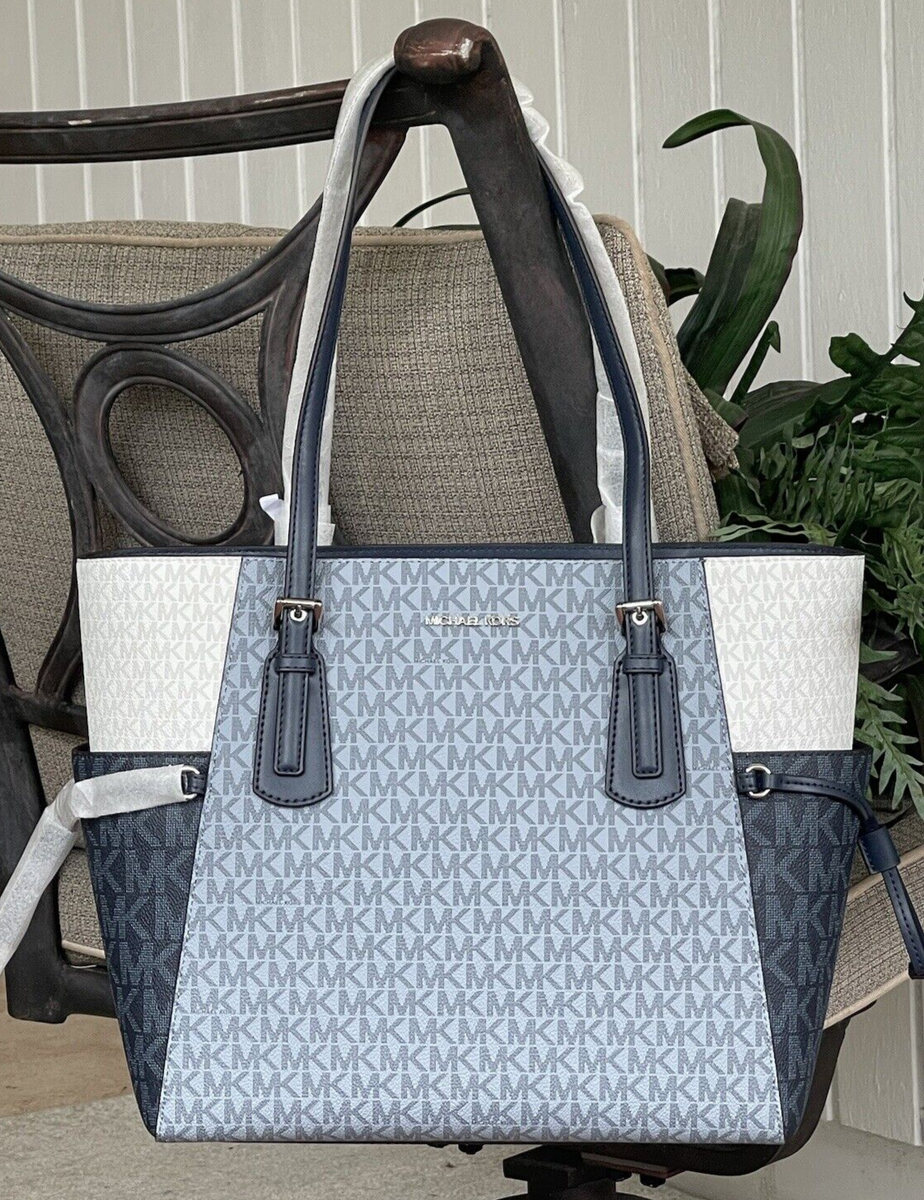 MICHAEL KORS VOYAGER LARGE EW TOTE SHOULDER BAG LAPTOP MK BLUE
