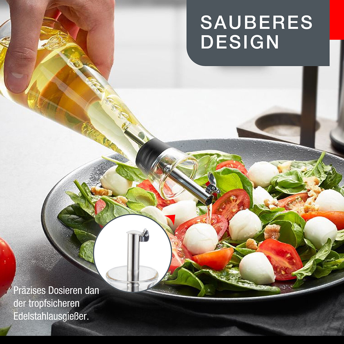 Öl & Essig Flasche 2-in-1 - 350ml Glas Design Für Küche & Tisch