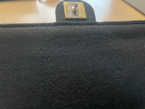 Authentic Vintage Chanel Black Jersey Fabric Medium Flap Bag 1986-88 - Bild 5 von 19