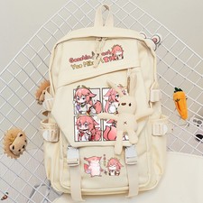 Student Backpack Genshin Impact Yae Miko Anime Children Shoulders Cosplay Gift