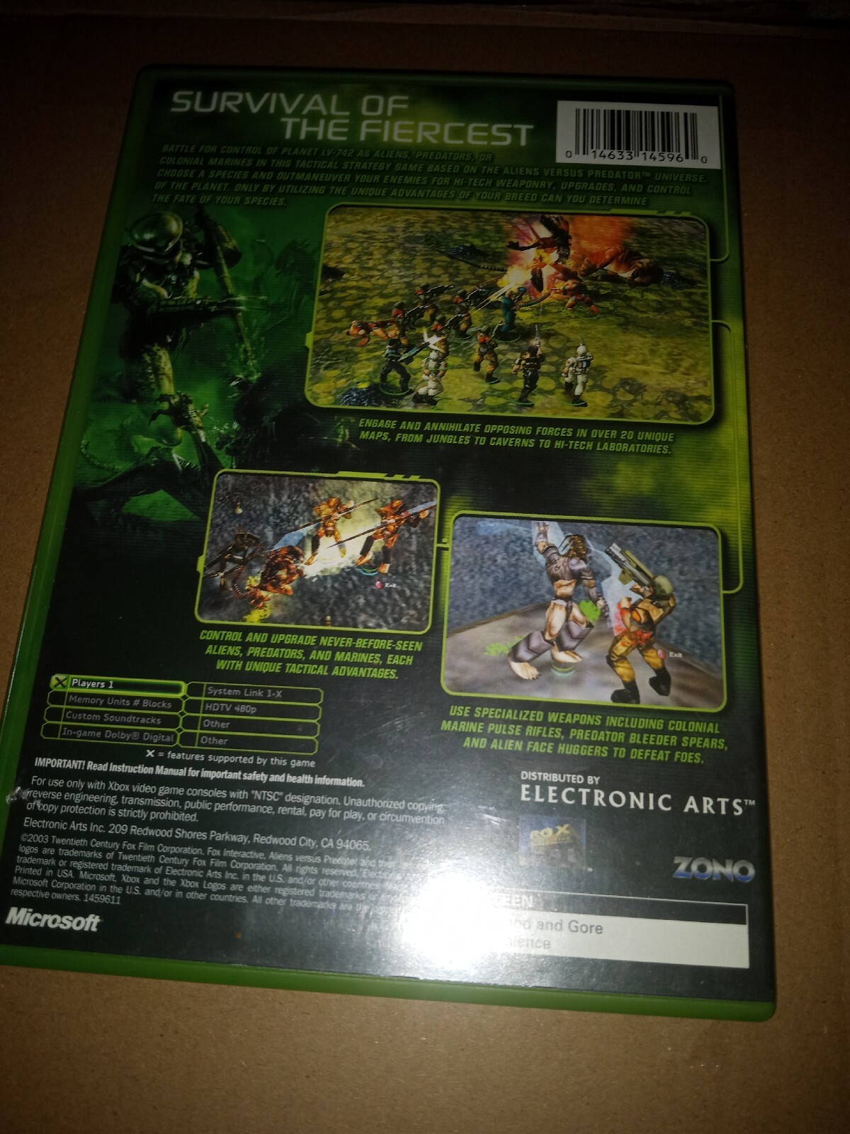 Alien Vs Predator Extinction - Original Xbox no manual Tested Fast