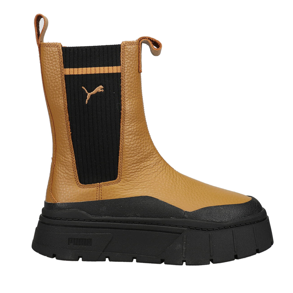 Женские коричневые повседневные ботинки Челси на платформе Puma Mayze Stack с круглым носком 38674201