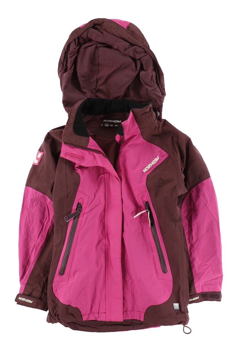 Norheim girls kids jacket size 140 rain jacket waterproof windproof purple  12382
