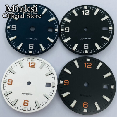 Quadrante Orologio Miuksi 31mm Nero/blu/marrone – Luminescente Per NH35, ETA, Miyota