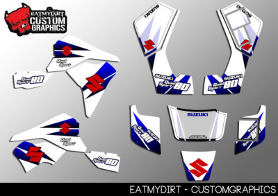 FOR SUZUKI LT80 1987-2007 FULL CUSTOM GRAPHICS KIT STICKERS DECALS ATV ...