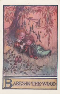 BABES IN THE WOOD - Vintage Art POSTKARTE