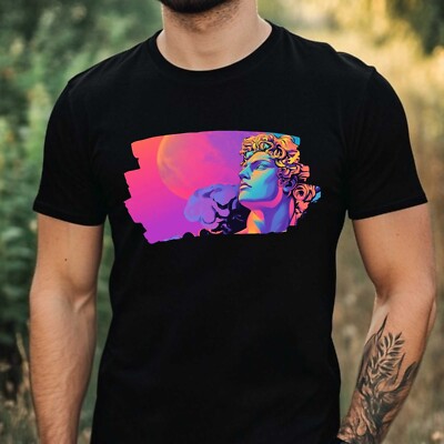 T-Shirt Herren Vaporwave Apollo Motiv Baumwolle Größe XS bis 5XL