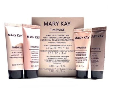 #ad #ad MARY KAY TIMEWISE THE GO MIRACLE SET N D 217456 DELUXE 4 PCS TRAVEL KIT NIB $19.99