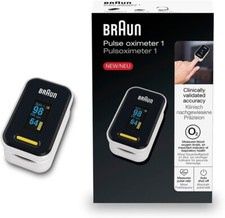 Image of Braun Pulse Oximeter 1 SpO2 Heart Rate Blood Oxygen Saturation Finger PR Monitor