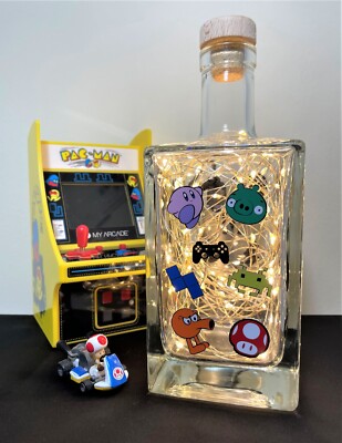 Gaming Flaschenlicht. Pacman. Pokemon. Tetris. Mario. Warmweiß. 100 Lichter.