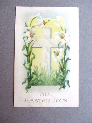 Vintage Postkarte Ostergrüße Misch & Co Serie 1250 Kreuzlilien 1909