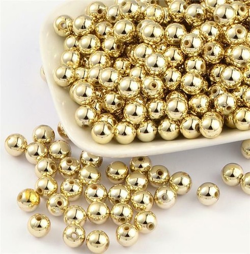 PREMIUM QUALITÄT VERGOLDET ACRYL ABSTANDSHALTER PERLEN 4 mm 6 mm 8 mm 10 mm SCHMUCK - Bild 6 von 9