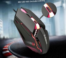 USB Wired Gaming Mouse Adjustable LED Backlit Professional Gamer