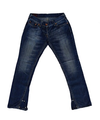 Evisu Japan Jeans W29 Very Low Waist Bell Bottom Dark Blue Vintage Cut