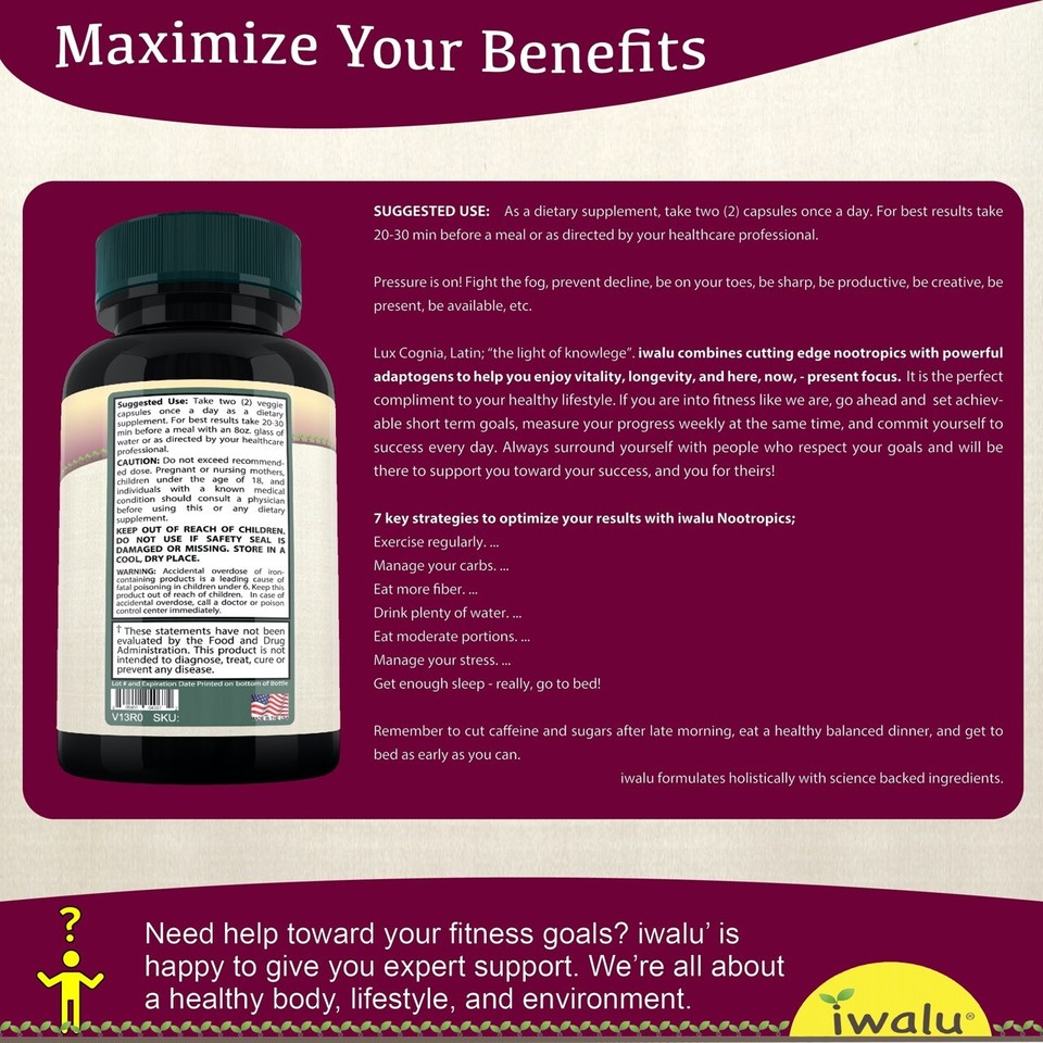 Vitamins for Energy and Tiredness for Women Brain Supplement Cortisol