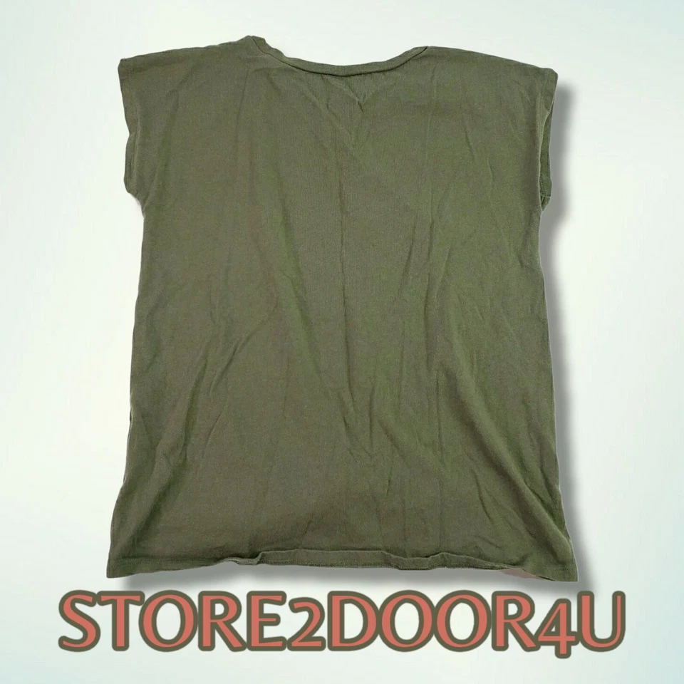 Carter's Girls Dark Green Short Sleeve T-Shirt 14/14A Knot tied front hem - Image 2 of 4