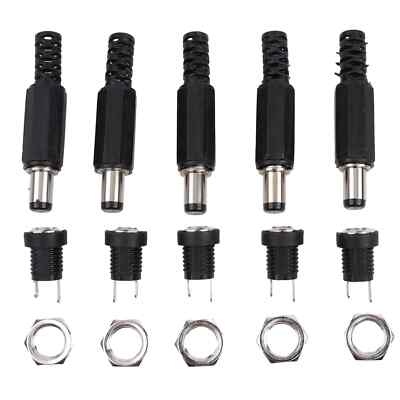 10 Stück 2,1x5,5 mm Stecker Klinkenstecker Buchse Panelmontage DC 12 V Stromanschluss