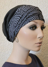 BEANIE MÜTZE + BAND Chemo Turban Stirnband Kopftuch Cap Chemomütze Set Jessy NEU