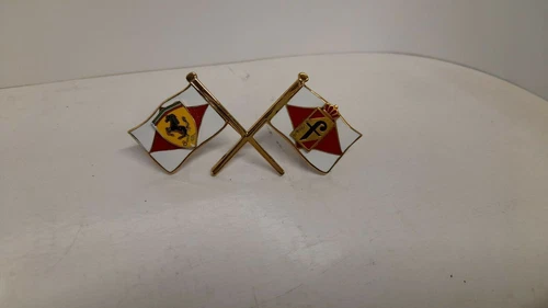 FERRARI PININFARINA Crossed flag enamel emblem mm.75 x 35 mm. FERRARI 250 GT PRE