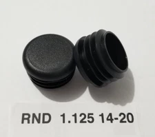 (4) Round 1-1/8" 1.125" OD 14-20 Gage Black Tubing End Plugs Plastic Insert Caps