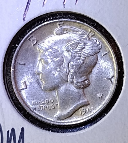1941 P Mercury Dime (FB-) GEM Double Die Uncirculated Coin + 1941 S 90% Silver - Picture 2 of 5