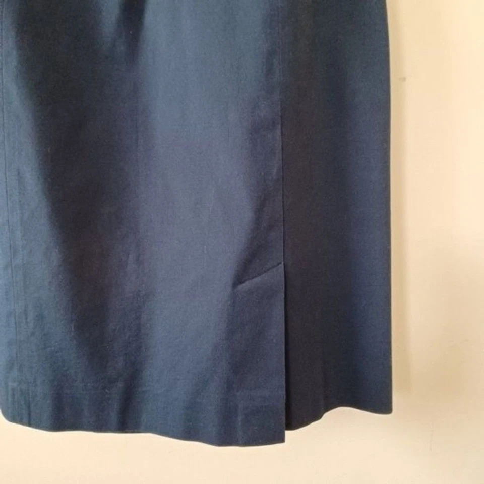 Falda lápiz Brooks Brothers talla 10 midi elástica azul marino carrera preppy academia Foto 4 de 4