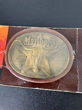 Vintage Marlboro Longhorn Belt Buckle - Solid Brass - NEW UNOPENED IN PACKAGE