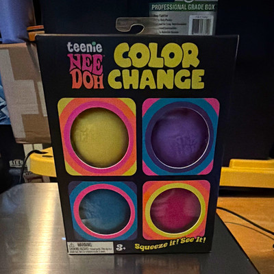 Schylling Teenie NeeDoh Color Changing Gel Squeeze Ball Stress Reliever 3in
