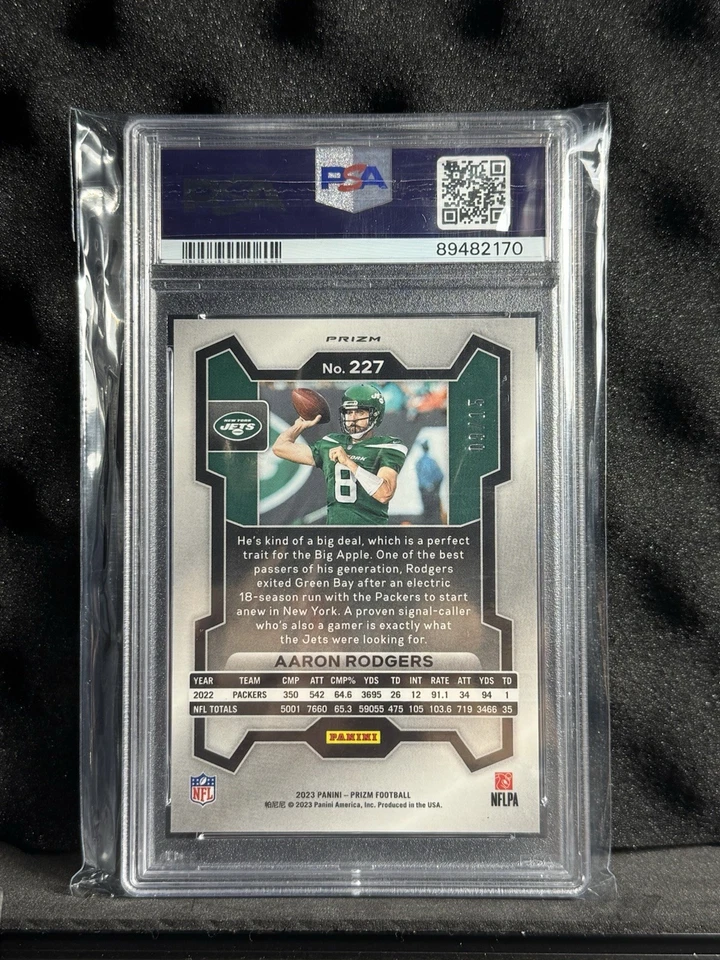 2023 Prizm - Aaron Rodgers #227 Forest Camo /15 PSA MT 10 Color Match - Image 2 of 2