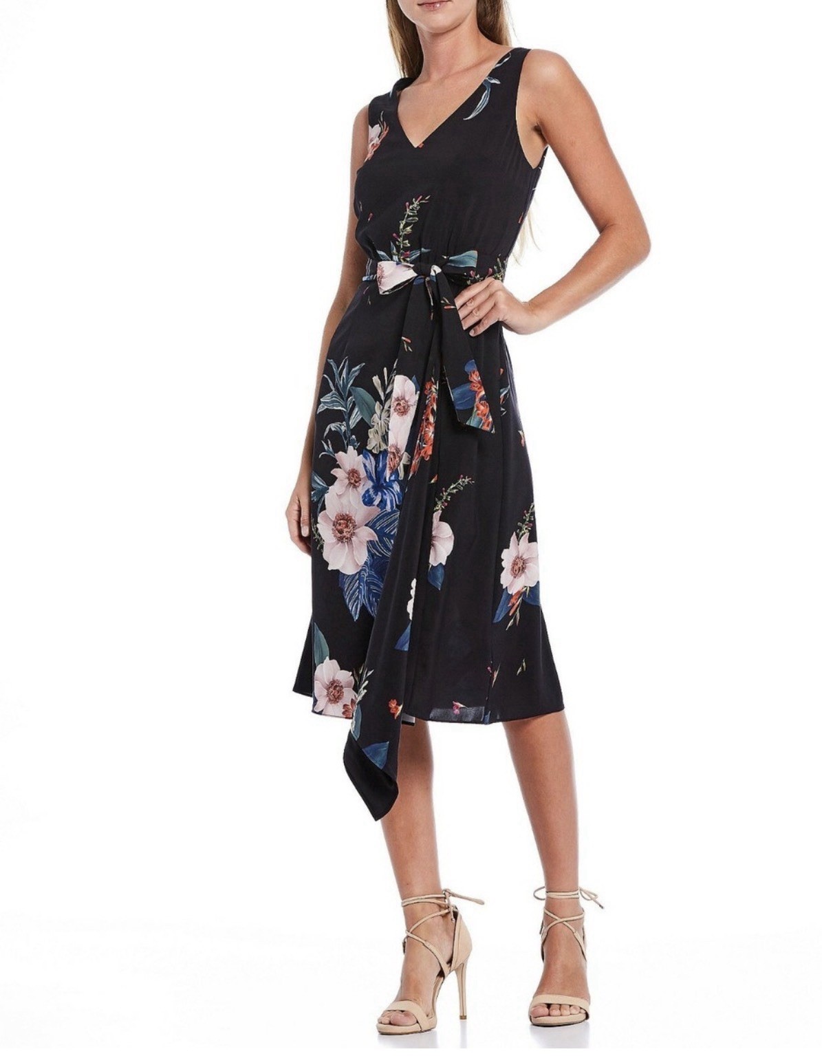 New Ted Baker Trinni Jamboree black floral print  V-neck Midi Dress Ted's Size 2