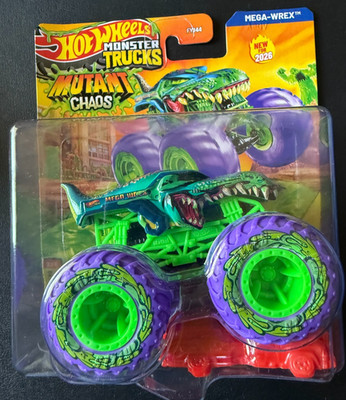 2026 Hot Wheels Monster Trucks Mutant Chaos Mega-Wrex (bent card)