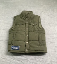 LUCKY BRAND Kids Green Button Down Puffer Vest Size 3T
