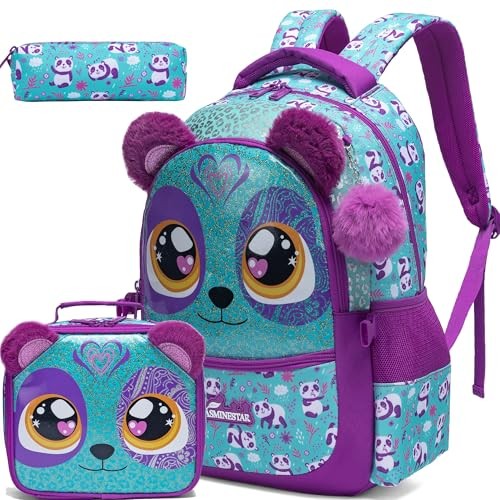 Backpacks for Girls School Backpacks with Lunch Box Pencil Case for Purple 01 - Bild 2 von 7