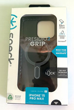 Speck Presidio2 Grip iPhone 15 Pro Max Case Black MagSafe Antimicrobial
