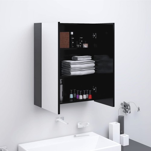 Armario de espejo de baño MDF brillante 60x15x75 cm Multicolor Hogar vidaXL - Imagen 2 de 35