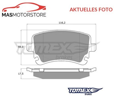 SATZ BREMSBELÄGE BREMSKLÖTZE HINTEN TOMEX BRAKES TX 13-961 P NEU OE QUALITÄT