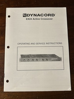 Electro-Voice EX24 Active Crossover Service Instructions Original OEM Manual EV